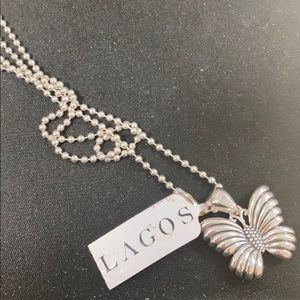 Sterling silver Lagos chain and butterfly pendant